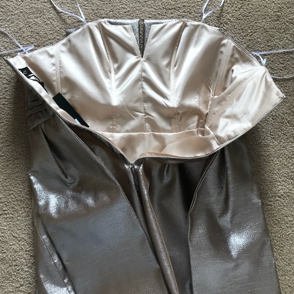 NWT ABS ALLEN SCHWARTZ Metallic Strapless Dress - Picture 5 of 8